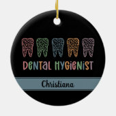 Gepersonaliseerde Tandhygiëniste Leopard Print tan Keramisch Ornament (Achterkant)