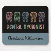 Gepersonaliseerde Tandhygiëniste Leopard Print tan Muismat (Voorkant)