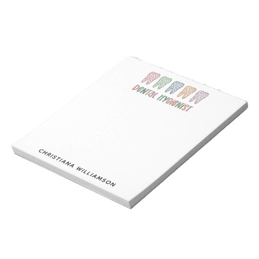 Gepersonaliseerde Tandhygiëniste Leopard Print tan Notitieblok (Linkerzijde)