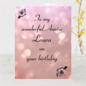 Gepersonaliseerde tante Birthday Kaart (Gele Bloem)