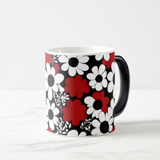 Gepersonaliseerde tante bloemenpatroon magische mok (Voorkant rechts)