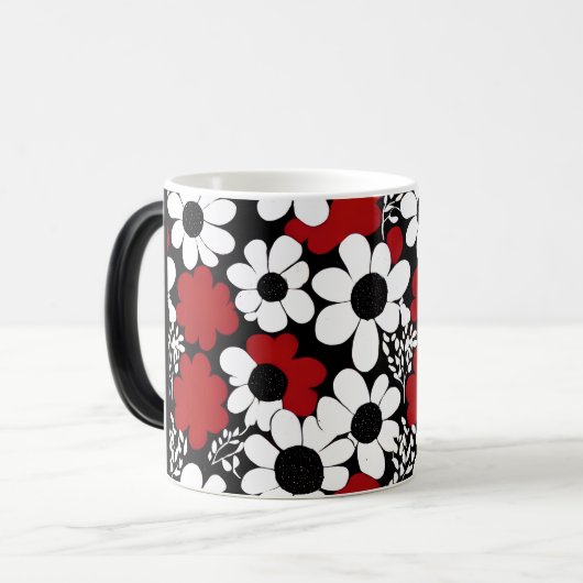 Gepersonaliseerde tante bloemenpatroon magische mok (Voorkant links)