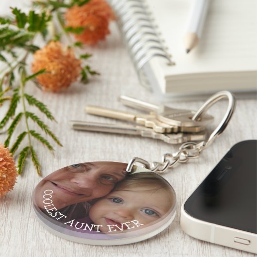 Gepersonaliseerde Tante en Nichtje of Neefje Fotoc Sleutelhanger (Voorkant Rechts)