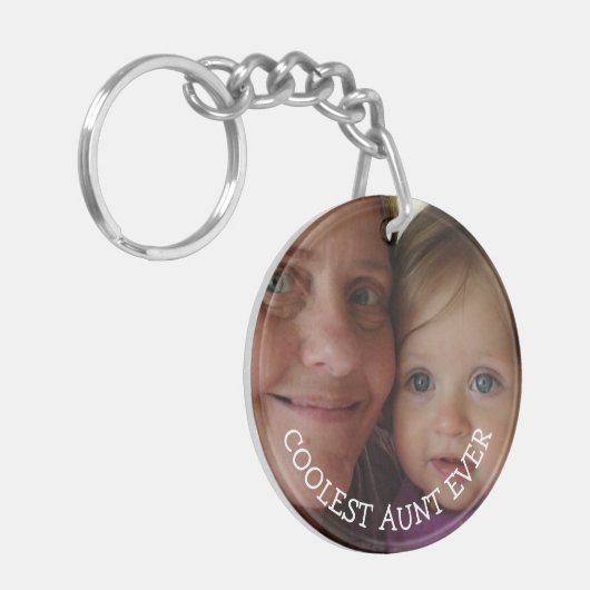 Gepersonaliseerde Tante en Nichtje of Neefje Fotoc Sleutelhanger (Voorkant Links)
