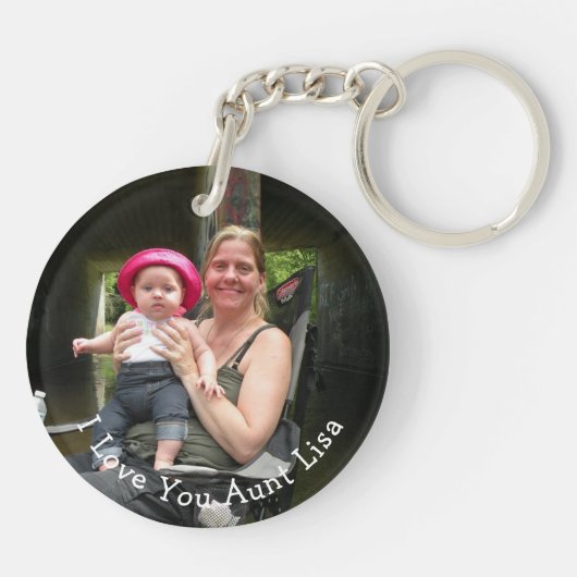 Gepersonaliseerde Tante en Nichtje of Neefje Fotoc Sleutelhanger (Achterkant)