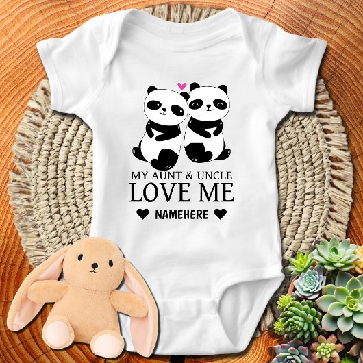 Gepersonaliseerde tante en oom aangepaste naam tan romper