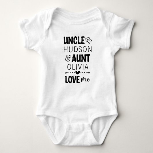 Gepersonaliseerde tante en oom Baby Baby Girl Romper (Voorkant)