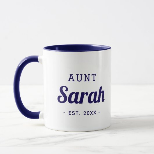Gepersonaliseerde Tante Monogram Mok (Links)