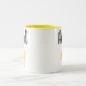 Gepersonaliseerde tante Oost. Zonnebloem, geverfd Tweekleurige Koffiemok (Center)