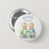 Gepersonaliseerde tante te zijn Twins Baby shower Ronde Button 5,7 Cm (Voorkant /achterkant)
