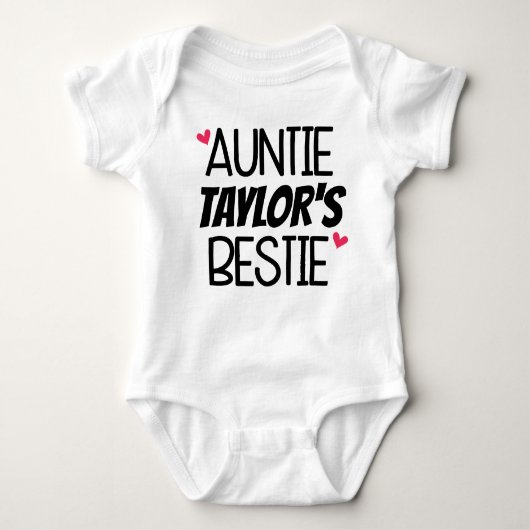 Gepersonaliseerde tante's Bestie Baby-outfit Bodys Romper (Voorkant)