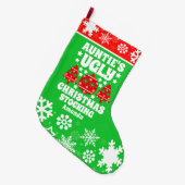 Gepersonaliseerde tante's lelijke kersttrui grote kerstsok (Voorkant (Hangend))