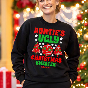 Gepersonaliseerde tante's lelijke kersttrui trui