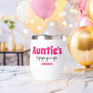 Gepersonaliseerde Tante's Sippy Cup Wijn Tumbler