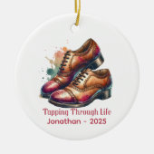 Gepersonaliseerde Tap Dance Ornament, aangepaste T Keramisch Ornament (Voorkant)