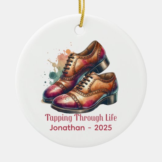 Gepersonaliseerde Tap Dance Ornament, aangepaste T Keramisch Ornament (Voorkant)