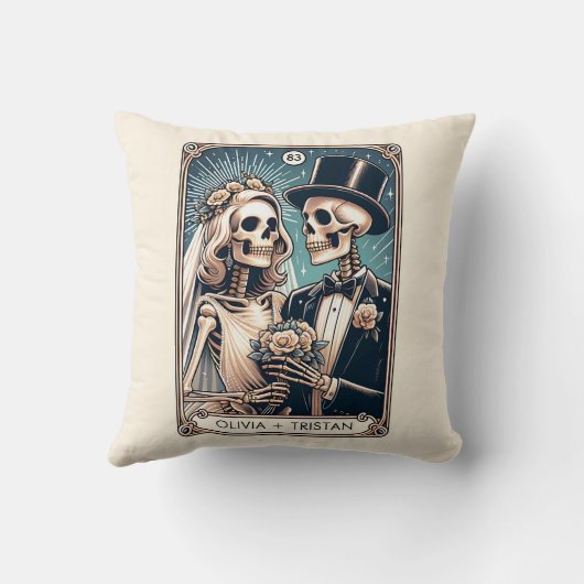 Gepersonaliseerde Tarot Kaart bruiloft Kussen (Achterkant)