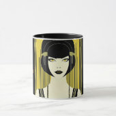 Gepersonaliseerde Tarot Mok Art Deco Flapper Meisj (Midden)