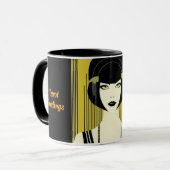 Gepersonaliseerde Tarot Mok Art Deco Flapper Meisj (Voorkant links)
