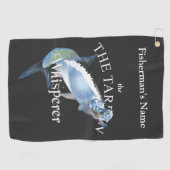 Gepersonaliseerde Tarpon Whisperer Dark Gevist Han Golfhanddoek (Horizontaal)