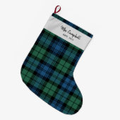 Gepersonaliseerde Tartan Clan Campbell Plays Famil Grote Kerstsok (Voorkant (Hangend))