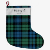 Gepersonaliseerde Tartan Clan Campbell Plays Famil Grote Kerstsok (Voorkant)