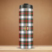 Gepersonaliseerde Tartan Monogram Naam Kerstmis Thermosbeker