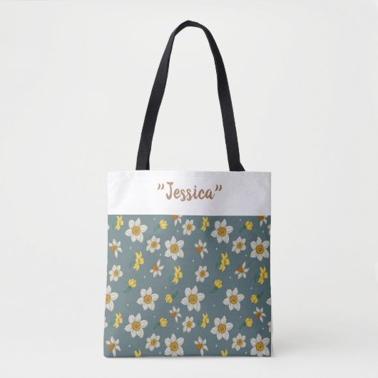 "Gepersonaliseerde tas: Sappige Narcissus" Tote Bag (Voorkant)