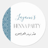 Gepersonaliseerde Tatreez Print Henna Party Sticke Ronde Sticker (Voorkant)