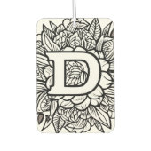 Gepersonaliseerde Tattoo-stijl zwart-wit monogram Luchtverfrisser (Voorkant)