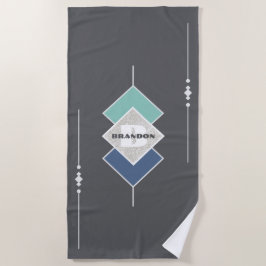 Gepersonaliseerde Taupe Elegant Strandlaken