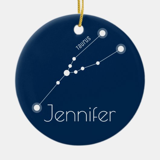 Gepersonaliseerde Taurus Constellation Ornament (Voorkant)