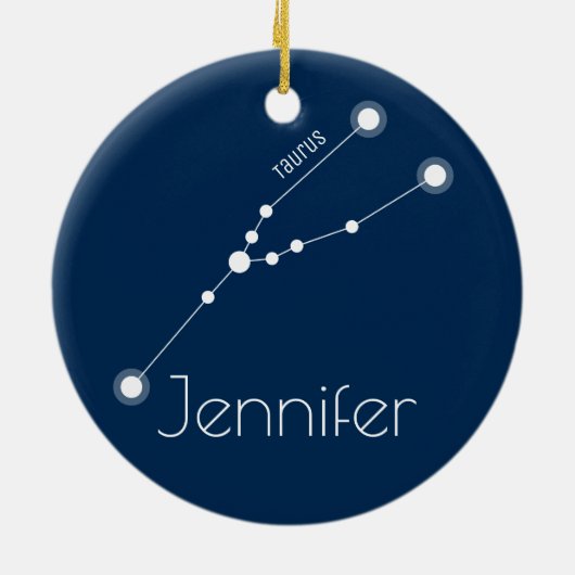 Gepersonaliseerde Taurus Constellation Ornament (Achterkant)