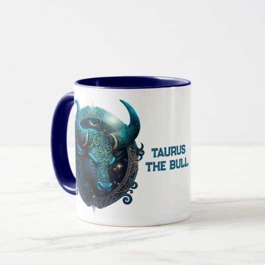 Gepersonaliseerde Taurus De bull Zodiastrologie Mok (Voorkant links)