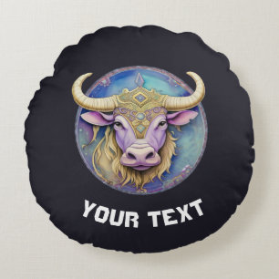 Gepersonaliseerde Taurus Zodiac Rond Kussen