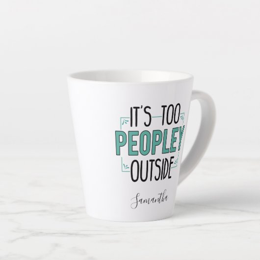 Gepersonaliseerde te Peopley buiten Introvert Gag Latte Mok (Rechterhoek)