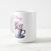 Gepersonaliseerde   Tea Cup of Flowers Koffiemok (Voorkant links)
