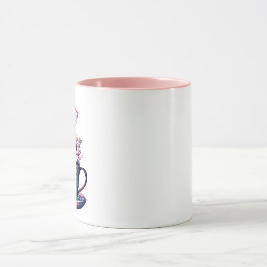 Gepersonaliseerde Tea Cup of Flowers Mok (Midden)