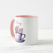 Gepersonaliseerde Tea Cup of Flowers Mok (Voorkant links)