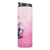 Gepersonaliseerde   Tea Cup of Flowers Thermosbeker (Geroteerd rechts)