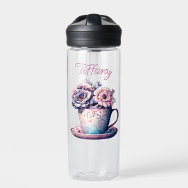 Gepersonaliseerde   Tea Cup of Flowers Waterfles
