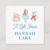 Gepersonaliseerde Tea Party Roze Gingham Meisjes G Informatiekaartje (Voorkant)