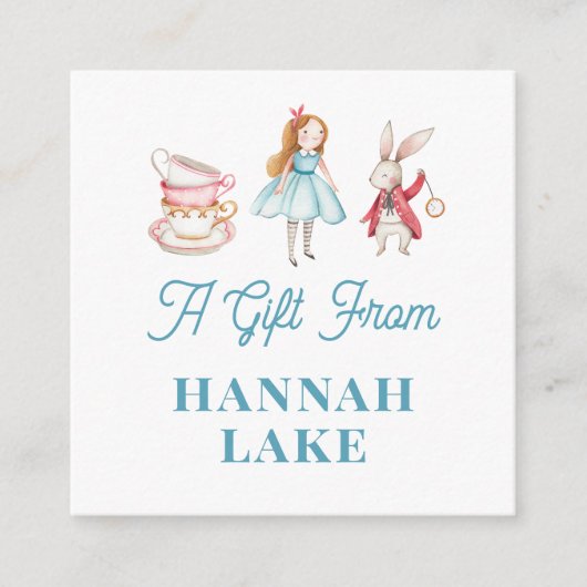 Gepersonaliseerde Tea Party Roze Gingham Meisjes G Informatiekaartje (Voorkant)