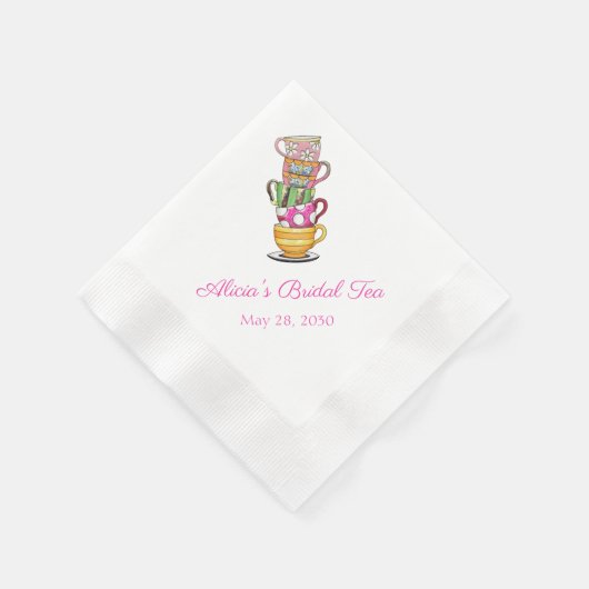 Gepersonaliseerde Tea Party servetten Bridal (Hoek)