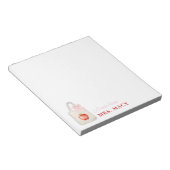 Gepersonaliseerde Teacher Canvas tas met Pink Bow Notitieblok (Schuin)