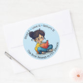 Gepersonaliseerde Teacher Classroom Bibliotheek Bo Ronde Sticker (Envelop)
