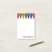 Gepersonaliseerde Teacher Crayon Desk Accessoires Post-it® Notes (Op bureau)
