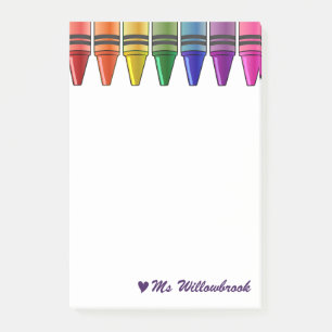 Gepersonaliseerde Teacher Crayon Desk Accessoires Post-it® Notes