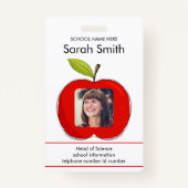 Gepersonaliseerde Teacher Identification Kaart – A Badge (Voorkant)
