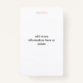 Gepersonaliseerde Teacher Identification Kaart – A Badge (Achterkant)